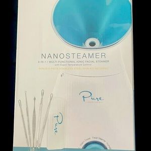 NanoSteamer Pure Daily Care 3-in-1 Nano Ionic Facial Steamer w/5 Piece Brand New